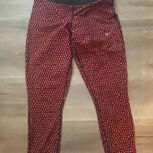 Nike Red and Black Patterned Leggings